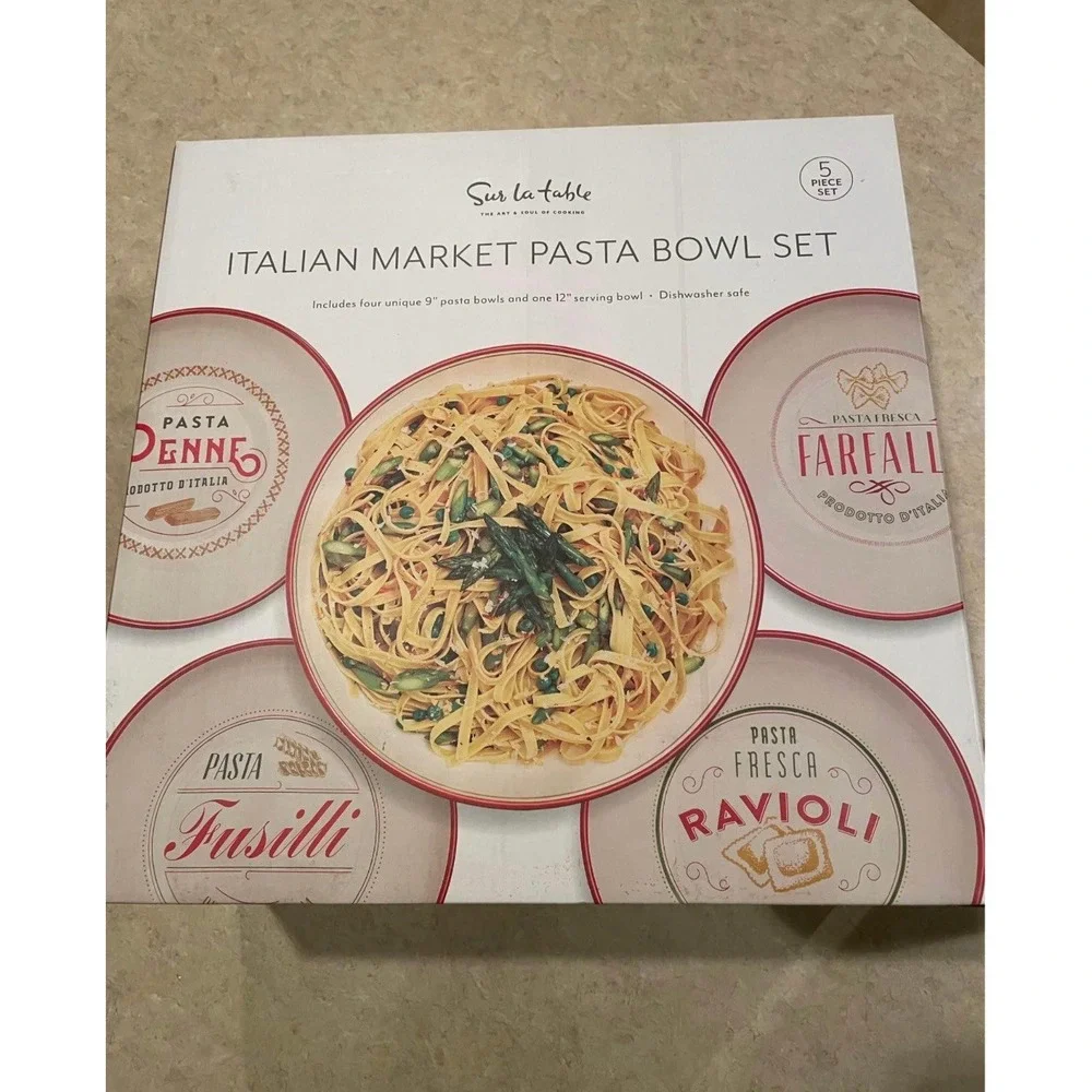 Brand New Sur La Table Italian Marketplace Bowl 5 Piece Set